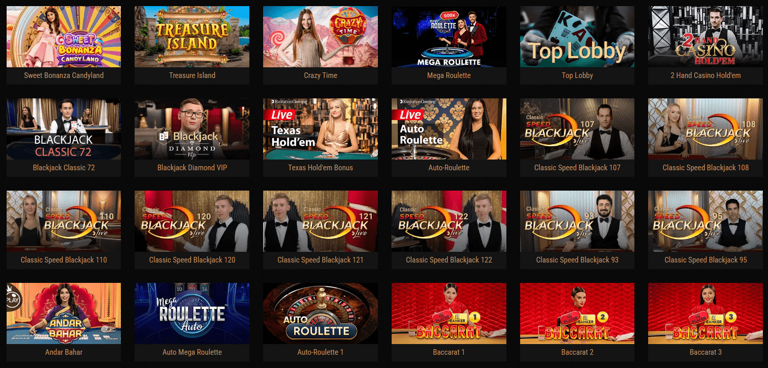 King Billy top live casino games