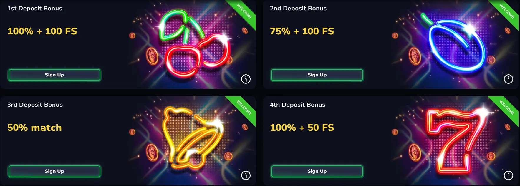 7BitCasino welcome bonuses