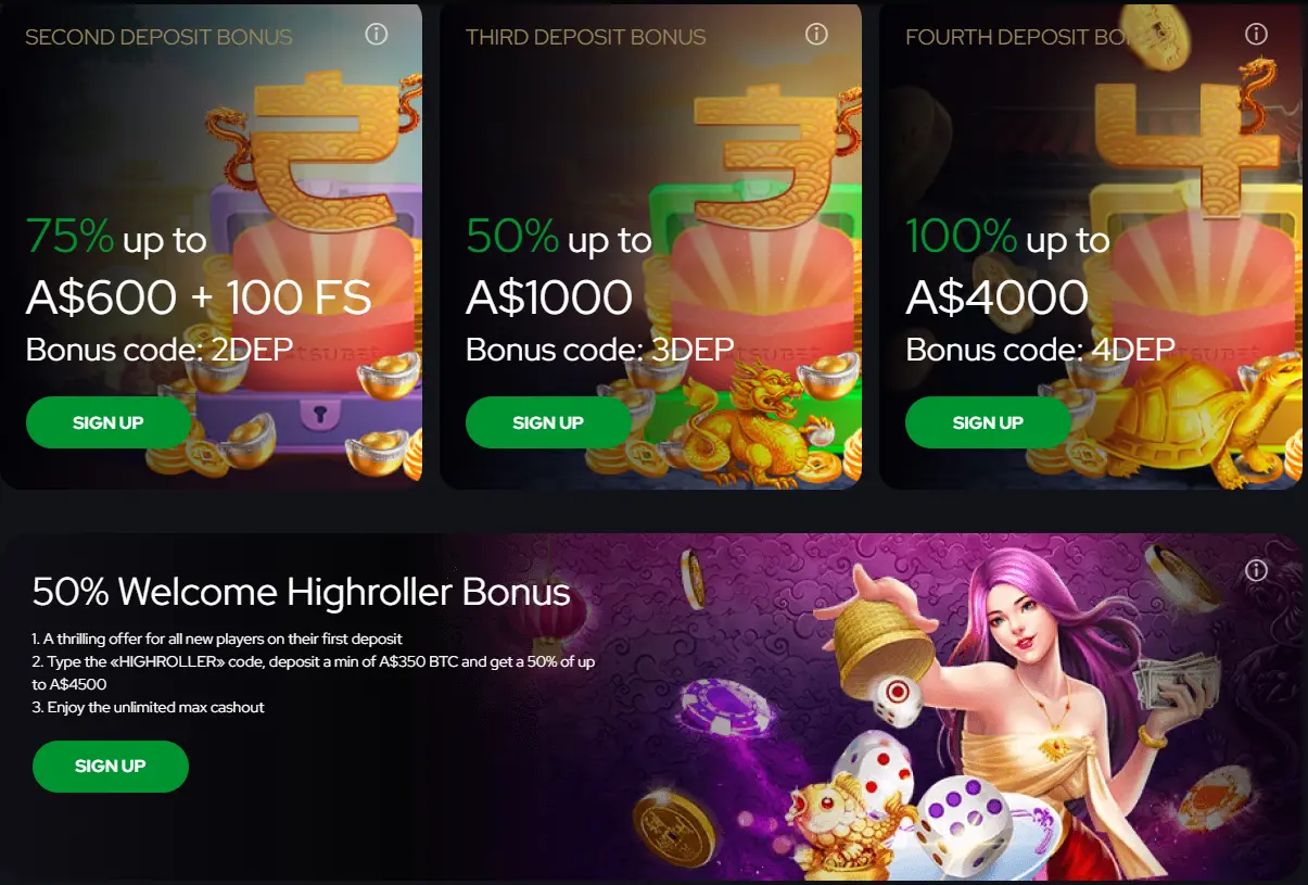 KatsuBet casino bonuses example