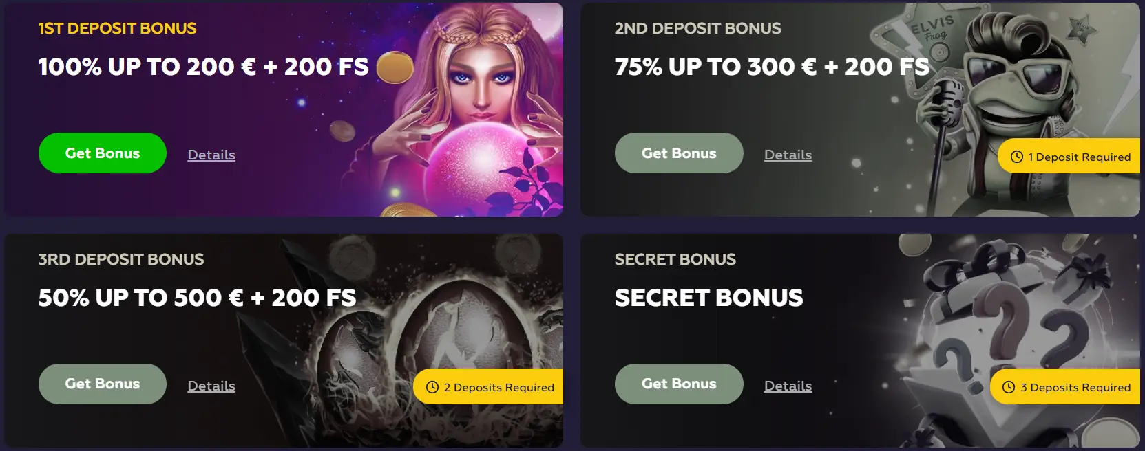 Playfina casino bonuses example