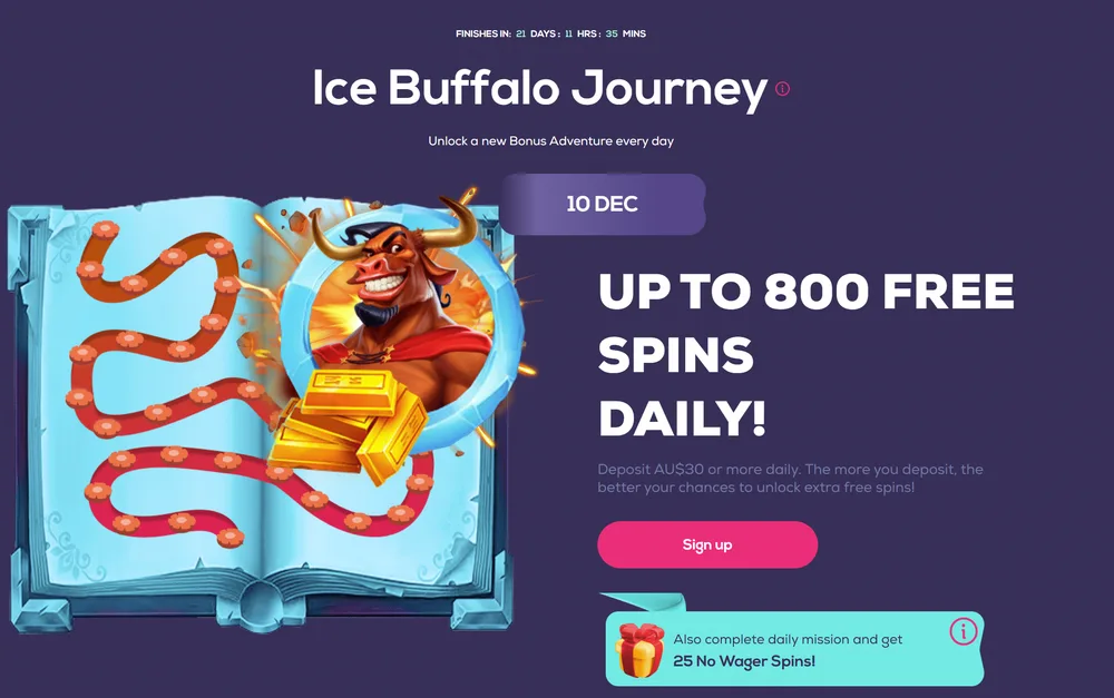 Wild Fortune Ice Buffalo Journey Christmas casino bonus 2025