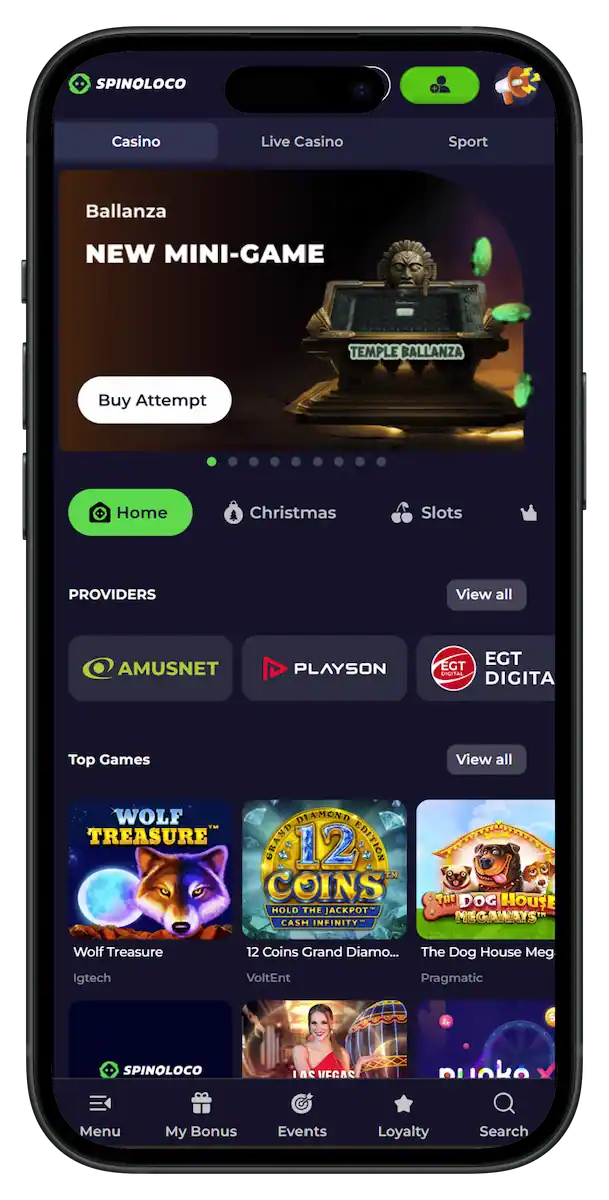 Spinoloco Casino AU Mobile Version 