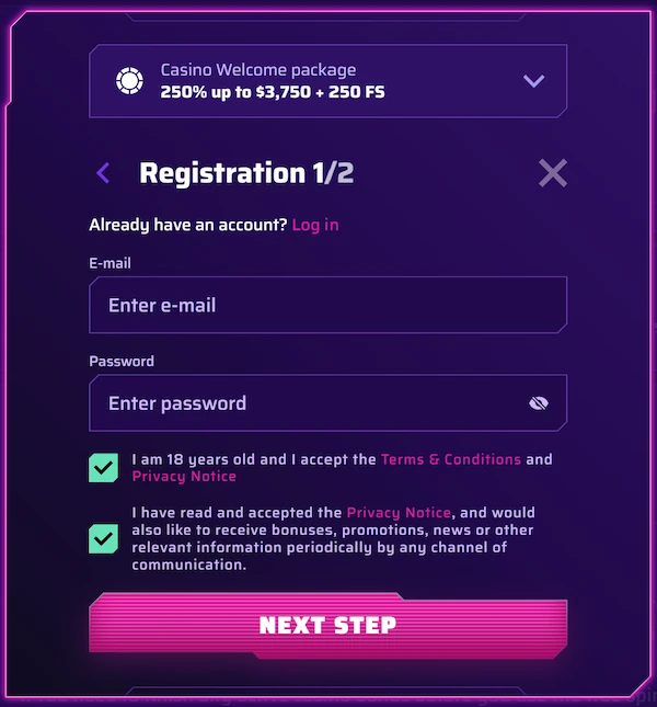 Roby Casino registration form Australia sign up create account email password online casino interface 